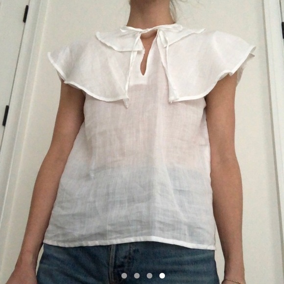SOLD - Maison Cleo Lisa Ruffle Blouse - Picture 3 of 5